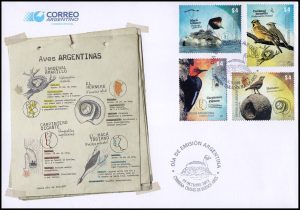 ARGETNINA/SOBRES, 2013 - AVES ARGENTINAS - 4 VALORES - SOBRE PRIMER DIA EMISION