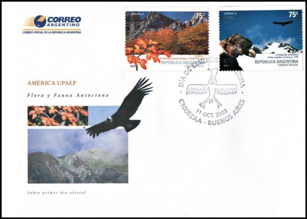 ARGENTINA/SOBRES, 2003 - CONDOR ANDINO - FLORA Y FAUNA -