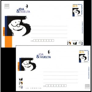 ARGENTINA/SOBRES, 1999 - HISTORIETAS - LA SONRISA DE MAFALDA - CAT GJ 3/3A - 2 SOBRES - IDA Y VUELTA