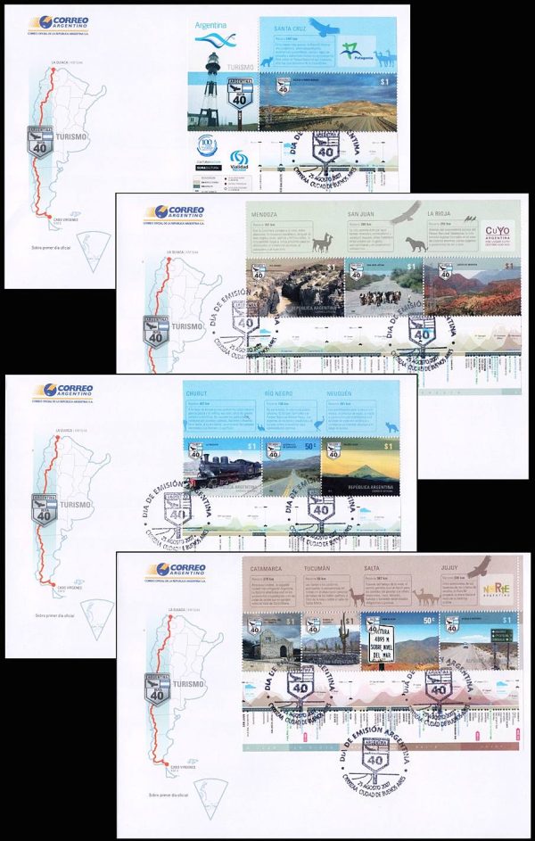 ARGENTINA/SOBRES, 2007 - TURISMO - RUTA NACIONAL 40 - CAT GJ HB 180 - BLOQUE - SOBRE PRIMER DIA EMISION