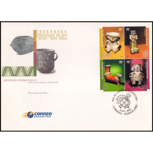 ARGENTINA/COVERS, 2000 - NATIVE PEOPLES - HANDICRAFTS - CAT GJ 3101/04 - 4 VALUES - FDC