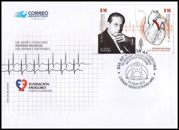 ARGENTINA/SELLOS, 2015 - PERSONALIDADES - MEDICINA - 2 VALORES - NUEVO