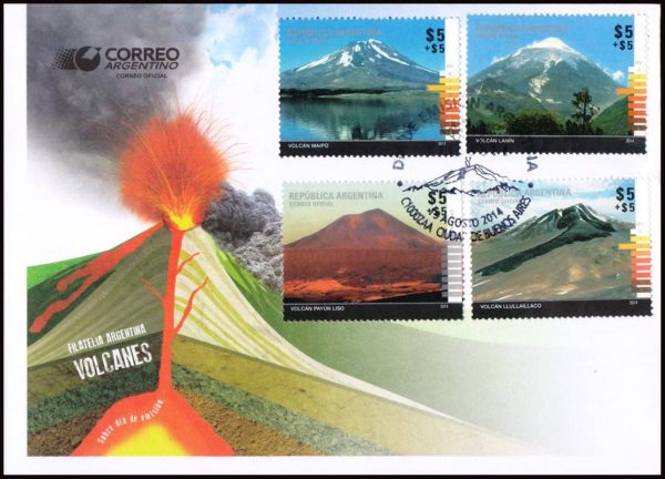 ARGENTINA/SELLOS, 2014 – VOLCANES - CAT GJ 4058/61 - 4 VALORES – NUEVO