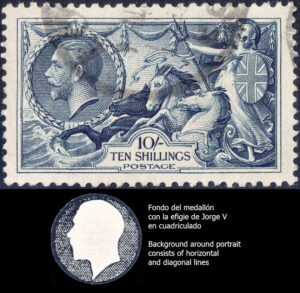 GRAN BRETAÑA/SELLOS, 1934-1936 – JORGE V – CABALLOS DE MAR – YV 200 – 1 VALOR – MATASELLADO