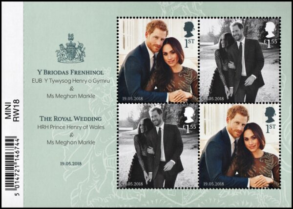 GRAN BRETAÑA/STAMPS, 2018 - THE ROYAL WEDDING -  YV 4467/76  SOUVENIR SHEET - MNH