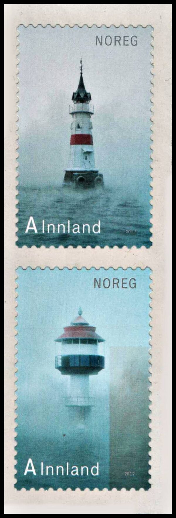 NORUEGA/SELLOS, 2008 - FAROS - YV 1734/35 - 2 VALORES - AUTOADHESIVOS - NUEVO