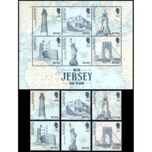JERSEY/SELLOS, 2014 - ARCHITECTURA - FAROS - YV 1930/35 + F 1930 - 6 VALORES + BLOQUE - NUEVO