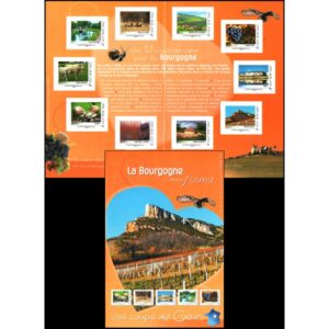 FRANCIA/SELLOS, 2012 - LAS REGIONES DE FRANCIA: LA BORGOÑA - LIBRITO CON 10 SELLOS - AUTO ADHESIVOS