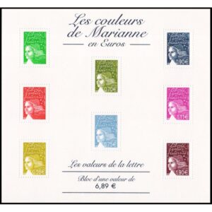 FRANCE/STAMPS, 2004 -  MARIANNE WITH EUROS DENOMINATIONS - YV BF 67 - SOUVENIR SHEET - MNH