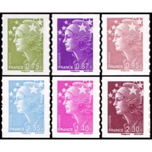 FRANCE/STAMPS, 2010 - MARIANNE - DEFINITIVES - YV AUT 486/91 -  6 VALUES - SELF-ADHESIVE STAMPS