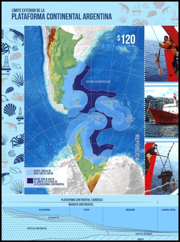 ARGENTINA/SELLOS, 2018 - CARTOGRAFIA - BLOQUE - NUEVO