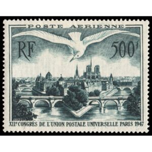 FRANCE/STAMPS, 1947 - PARIS BRIDGES  - BIRDS - YV A 20 - 1 VALUES - MNH