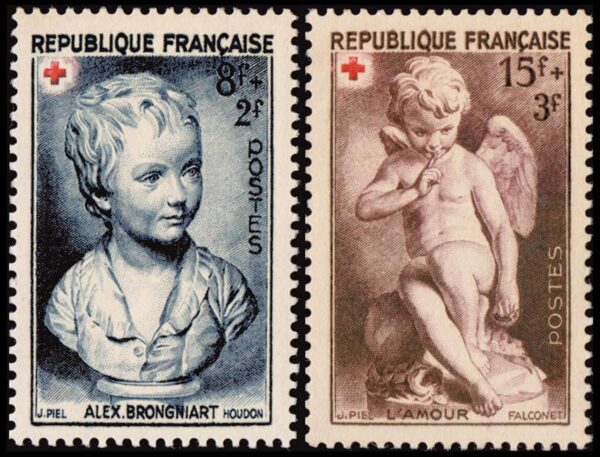 FRANCIA/SELLOS, 1950 - CRUZ ROJA - YV 876/779 - 2 VALORES - NUEVO