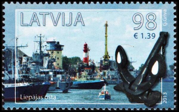 LATVIA/STAMPS, 2013 - LIGHTHOUSES -  SHIPS  - YV 814 - 1 VALUE - MNH