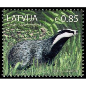 LETONIA/SELLOS, 2017 - FAUNA - TEJON - 1 VALOR - NUEVO