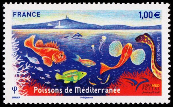 FRANCIA/SELLOS, 2016 - PECES - DELFINES - 1 VALOR - NUEVO