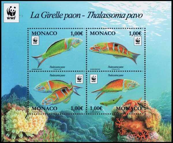 MONACO/SELLOS, 2016 - W,W,F, - PECES - F 3056 - BLOQUE - NUEVO