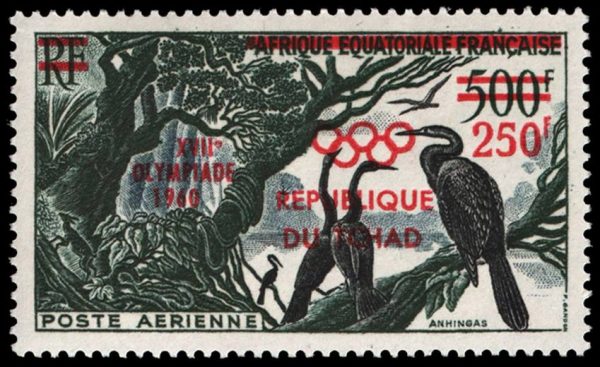 REPUBLICA DE CHAD/SELLOS, 1960 - AVES - JUEGOS OLIMPICOS DE ROMA - YV A 1 - 1 VALOR - NUEVO