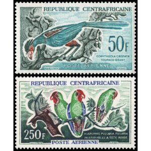 REPUBLICA CENTROAFRICANA/SELLOS, 1962-63 - AVES - YV A 7/8 - 2 VALORES - NUEVO