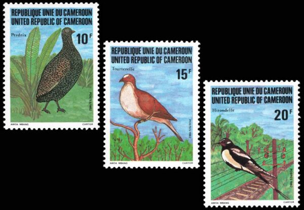 REPUBLICA UNIDA DE CAMERUN/SELLOS, 1982 - FAUNA - AVES - YV 690/92 - 3 VALORES - NUEVO