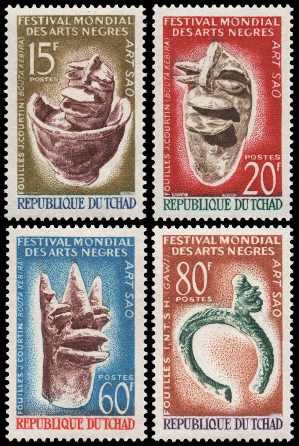 REPUBLICA DE CHAD/SELLOS, 1966 - ARTESANIAS NEGRAS - YV 119/22 - 4 VALORES - NUEVO