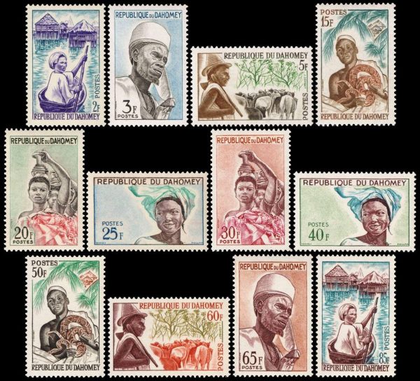 REPUBLICA DE DAHOMEY/SELLOS, 1963 - USOS Y COSTUMBRES - YV 179/190 - 12 VALORES - NUEVO