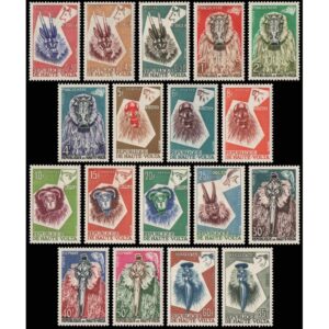 REPUBLIC OF UPPER VOLTA/STAMPS, 1960 - FAUNA - MASKS - YV 71/88 - 18 VALUES -  MNH