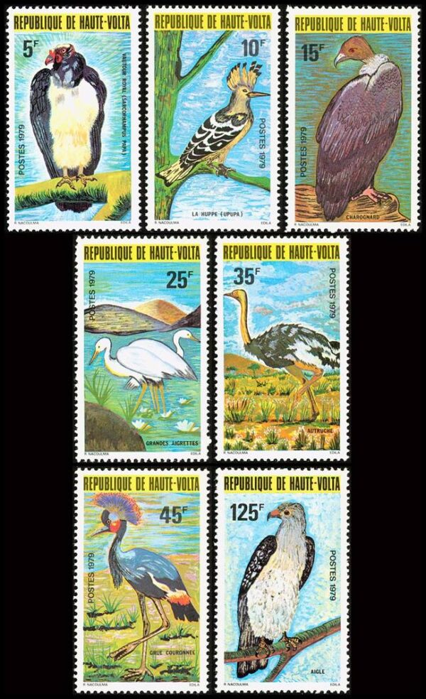 REPUBLICA DE ALTO VOLTA/SELLOS, 1979 - AVES - YV 497/503 - 7 VALORES - NUEVO