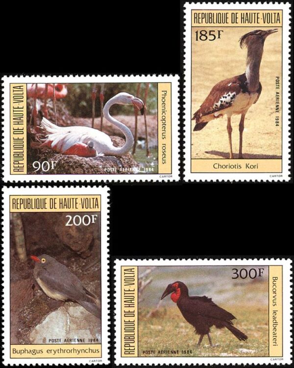 REPUBLICA DE ALTO VOLTA/SELLOS, 1984 - AVES - YV 256/59 - 4 VALORES - NUEVO