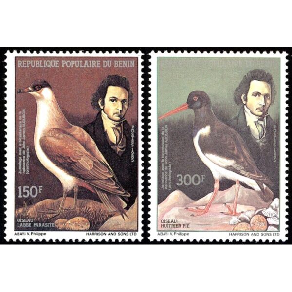 POPULAR REPUBLIC OF BENIN/STAMPS, 1985 - BIRDS - JEAN J AUDUBON - YV 629/30 - 2 VALUES - MNH