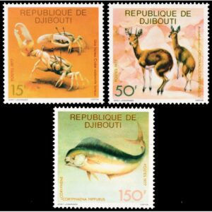 REPUBLICA DE DJIBOUTI/SELLOS, 1977 - FAUNA - YV 473/75 - 3 VALORES - NUEVO