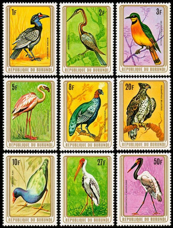 REPUBLICA DE BURUNDI/SELLOS, 1979 - FAUNA - AVES - YV 802/10 - 9 VALORES - NUEVO