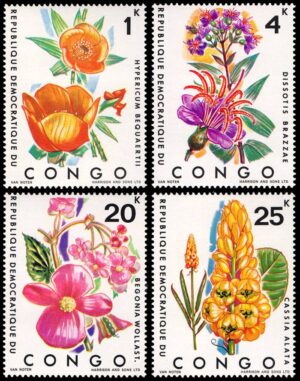 REPUBLICA DEMOCRATICA DEL CONGO/SELLOS, 1971 - FLORA - YV 778/81 - 4 VALORES - NUEVO