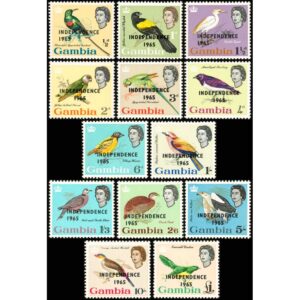 GAMBIA/SELLOS, 1965 - SERIE ORDINARIA - AVES - "INDEPENDENCE 1965" - YV 186/198 - 13 VALORES - NUEVO