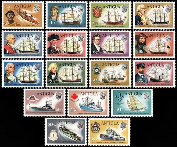 ANTIGUA/SELLOS, 1970 - BARCOS - SERIE ORDINARIA - YV 232/48 - 17 VALORES - NUEVO