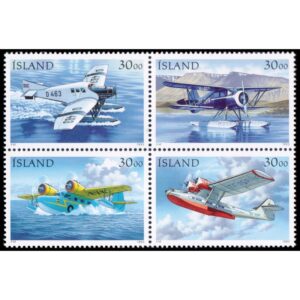 ISLAND/STAMPS, 1993 - AIRPLANES - YV 741/44 - 4 VALUES - MNH