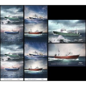 ISLAND/STAMPS, 2014- SHIPS - YV C 1360 - 1362 - 2 BOOKLETS - SELF ADHESIVE STAMPS