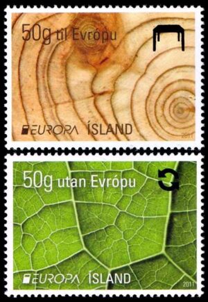 ISLANDIA/SELLOS, 2011 - TEMA EUROPA - LOS BOSQUES - YV 1231/32 - 2 VALORES - NUEVO