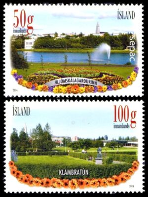 ISLANDIA/SELLOS, 2014 - JARDINES PUBLICOS - YV 1358/59 - 2 VALORES - NUEVO