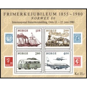 NORGE/STAMPS, 1980 - MEANS OF TRANSPORT - YV BF 4 - SOUV SHEET - MNH