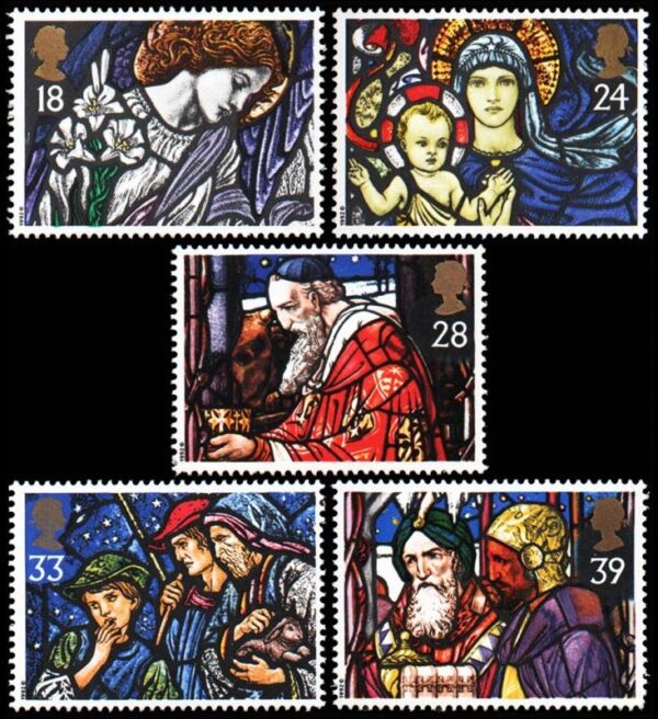 GRAN BRETAÑA/SELLOS, 1992 - NAVIDAD - YV 1640/44 - 5 VALORES - NUEVO