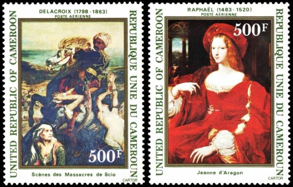 CAMERUN/SELLOS, 1983 - PINTURAS - RAFAEL - DELACROIX - YV A 319/20 - 2 VALORES - NUEVO