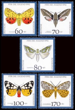 ALEMANIA/SELLOS, 1992 - MARIPOSAS - YV 1430/34 - 5 VALORES - NUEVO
