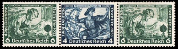 ALEMANIA REICH/SELLOS, 1933 - MUSICA - RICHARD WAGNER - CAT MICHEL W 48 - USAMMENDRUCKE - NUEVO - MINT