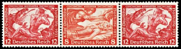 ALEMANIA REICH/SELLOS, 1933 - MUSICA - RICHARD WAGNER - CAT MICHEL W 56 - ZUSAMMENDRUCKE - NUEVO - MINT