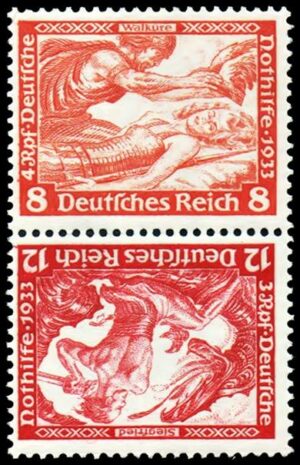 ALEMANIA REICH/SELLOS, 1933 - MUSICA - RICHARD WAGNER - CAT MICHEL SK 19 - ZUSAMMENDRUCKE - NUEVO - MINT