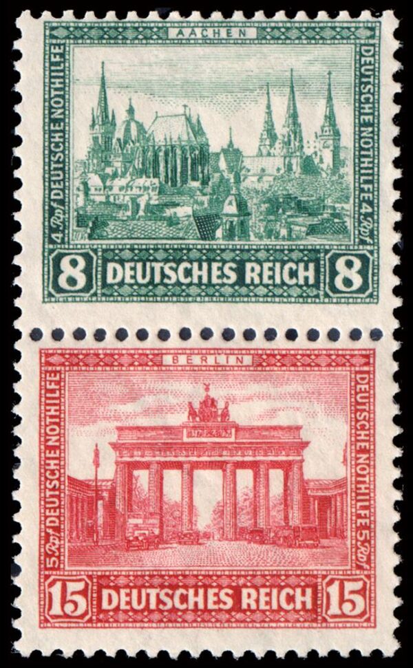 ALEMANIA REICH/SELLOS, 1930 - SITIOS Y LUGARES - CAT MICHEL S 76 - ZUSAMMENDRUCKE - NUEVO - BISAGRA