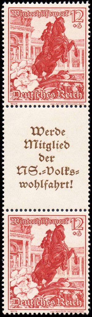 ALEMANIA REICH/SELLOS, 1938 - FLORES Y MONUMENTOS - CAT MICHEL S 254 - ZUSAMMENDRUCKE - NUEVO - MINT