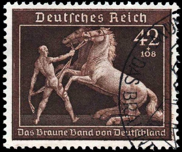 ALEMANIA REICH/SELLOS, 1939 - CABALLO - 6º RUBAN BRUN - YV 639 - 1 VALOR - USADO