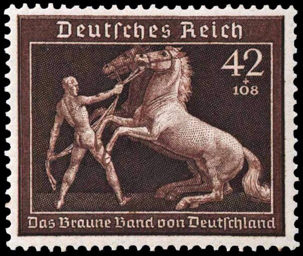 ALEMANIA REICH/SELLOS, 1939 - CABALLO - 6º RUBAN BRUN - YV 639 - 1 VALOR - NUEVO - BISAGRA